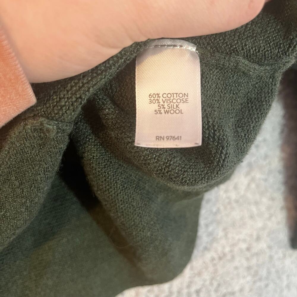 Pure Jill Forrest green pocket sweater cotton/viscose/silk/wool blend size L - Picture 4 of 8